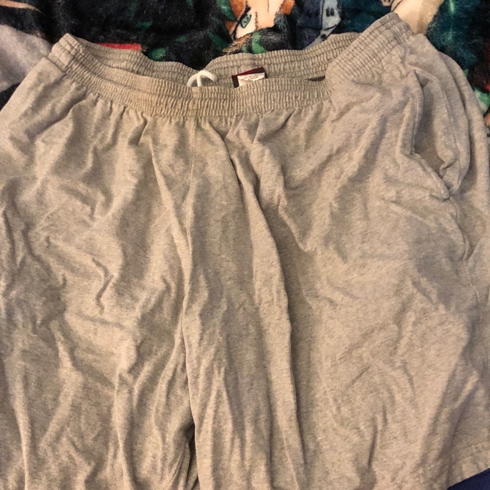 Light Gray Elastic Waist Lounge Shorts